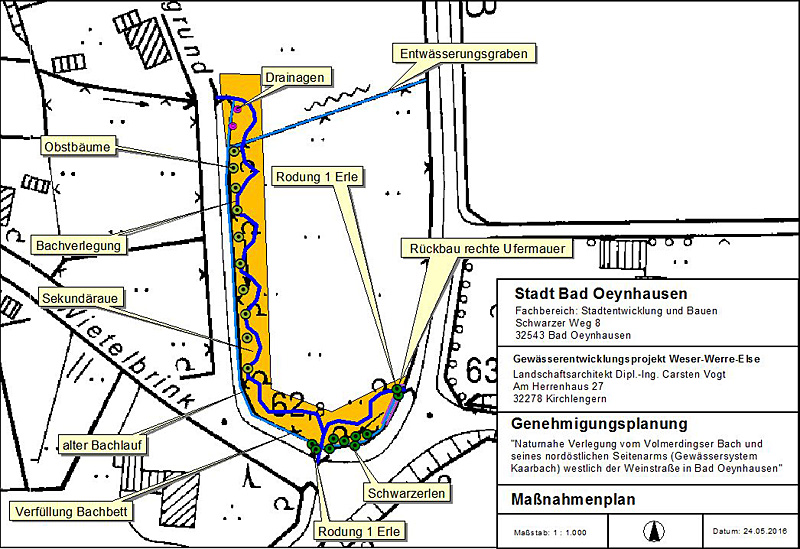 Volmerdingser Bach und Seitenarm karte