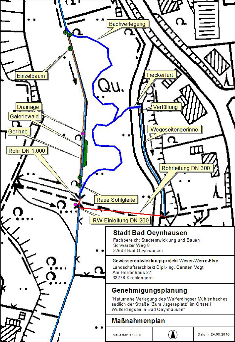 wulferdingser muehlenbach ot wulferdingsen zum jaegerplatz bachverlegung sohlgleite furt am quellbach karte