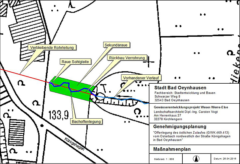 osterbach seitenarm ot lohe koenigshagen offenlegung sekundaeraue sohlgleite karte