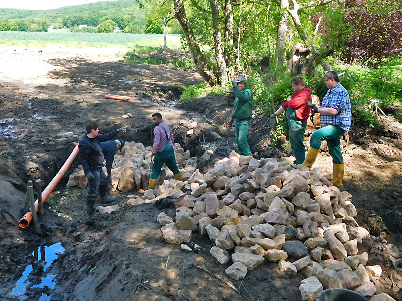 volmerdingser bach westl klein vlotho rueckbau von teichanlagen bachverlegung und furt statt verrohrung 06