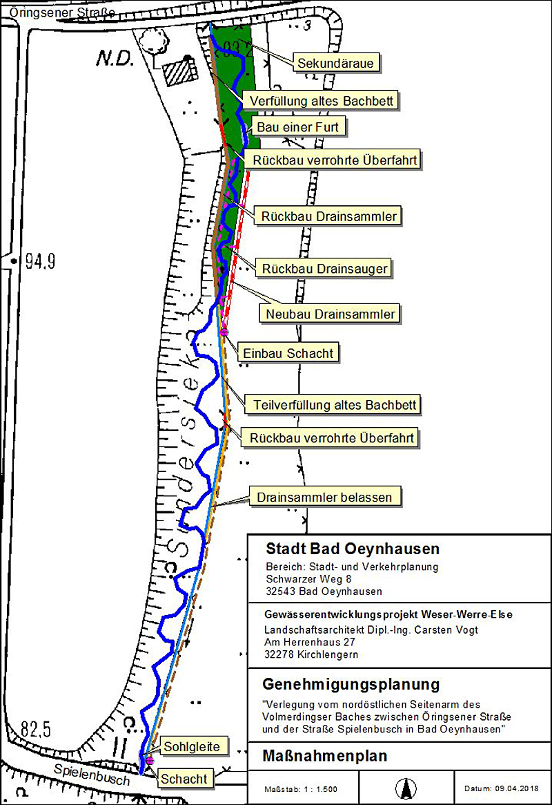 volmerdingser bach oeringsenersrt spielenbusch bachverlegung treckerfurt karte