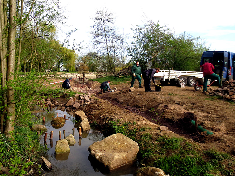 rothenuffelner muehlenbach rothenuffeln kurpark schleifen eines wehres neue sohlgleite optimierung der wasserteilung 02