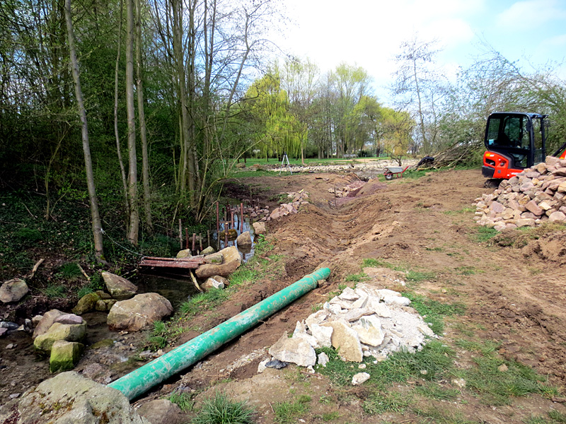 rothenuffelner muehlenbach rothenuffeln kurpark schleifen eines wehres neue sohlgleite optimierung der wasserteilung 04