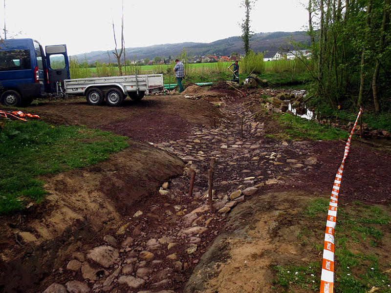 rothenuffelner muehlenbach rothenuffeln kurpark schleifen eines wehres neue sohlgleite optimierung der wasserteilung 05