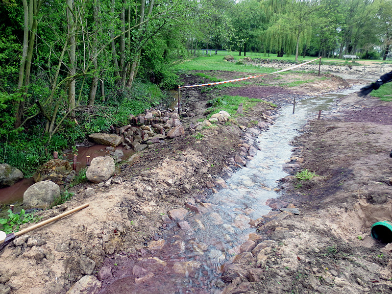 rothenuffelner muehlenbach rothenuffeln kurpark schleifen eines wehres neue sohlgleite optimierung der wasserteilung 06