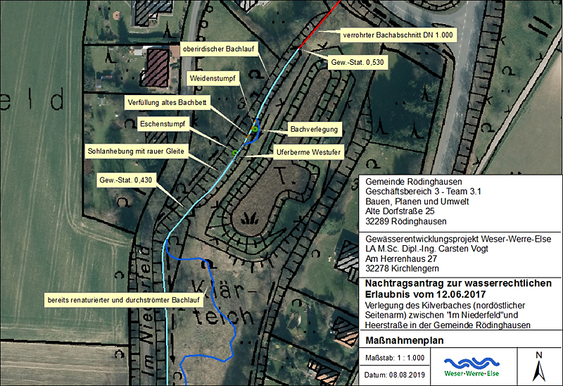 kilverbach nordoestl im niederfeld bachverlegung sohlanhebung sohlgleite karte